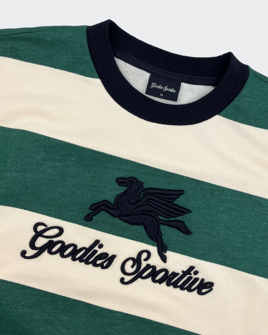 Goodies Sportive Striped Retro Crewneck