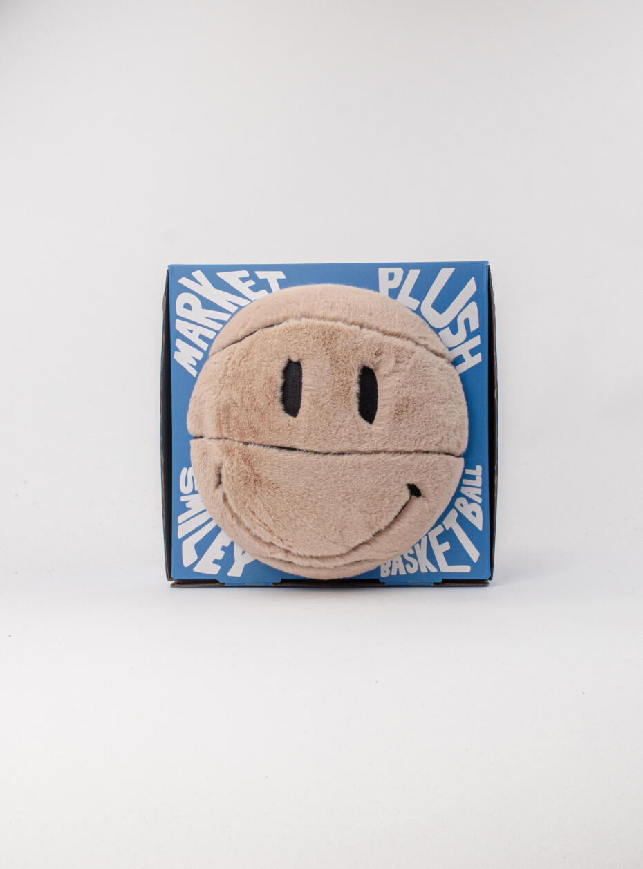 Market Smiley Sherpa BBal Pillow