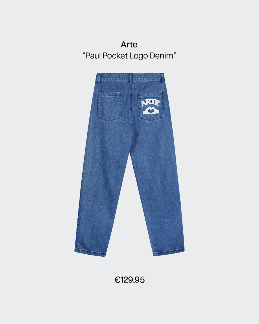 arte paul pocket logo denim