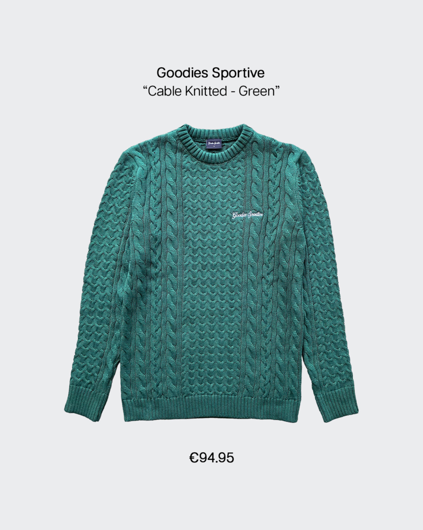goodies sportive cable knitted green