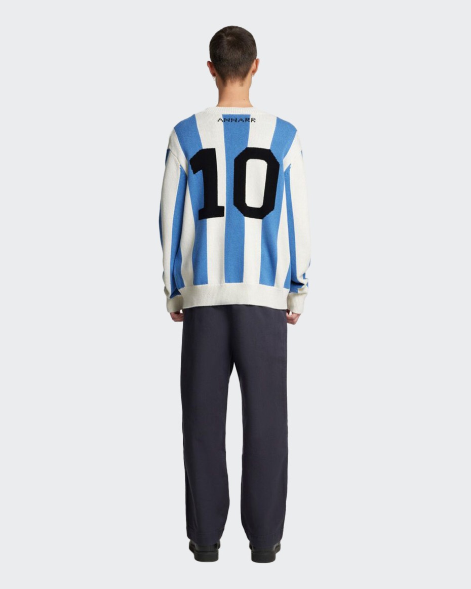 Annar SS Knit Stripe Open Polo