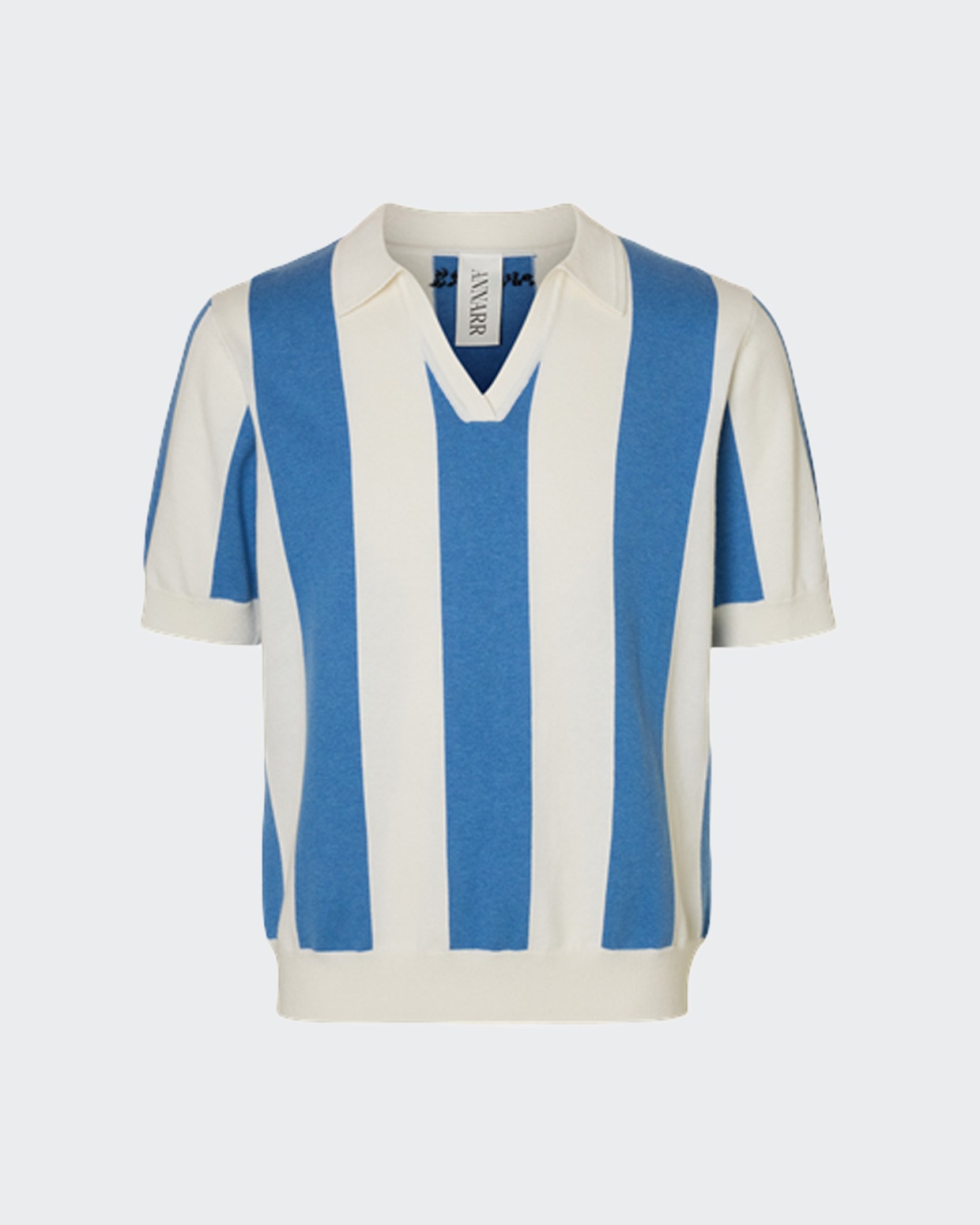 Annar SS Knit Stripe Open Polo