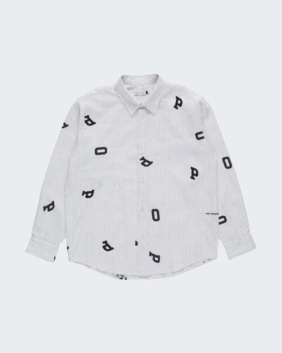 POP Trading Letters striped pop shirt