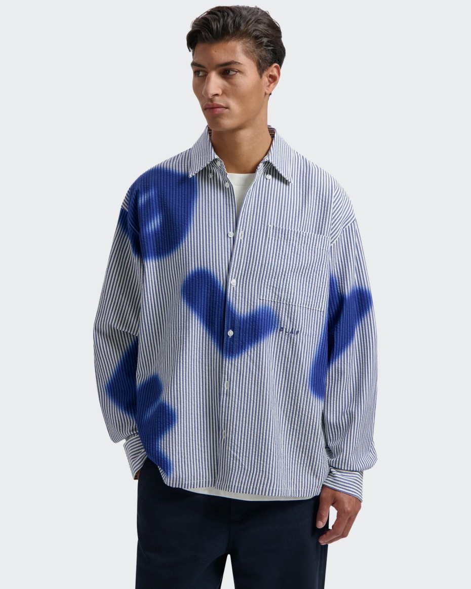 OLAF Stain Logo Stripe Shirt LS