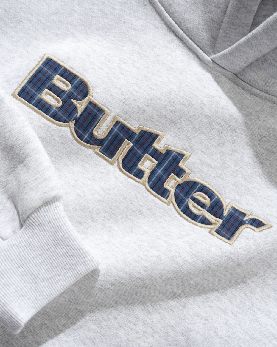 Butter Goods Plaid Logo Applique Hoodie